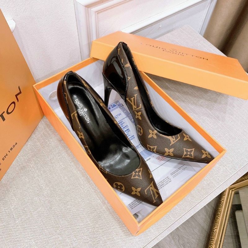 h Giày Cao Gót 10p l.v Da Mềm Êm Gót Bóng Fullbox Bill Túi Hãng Cao Cấp