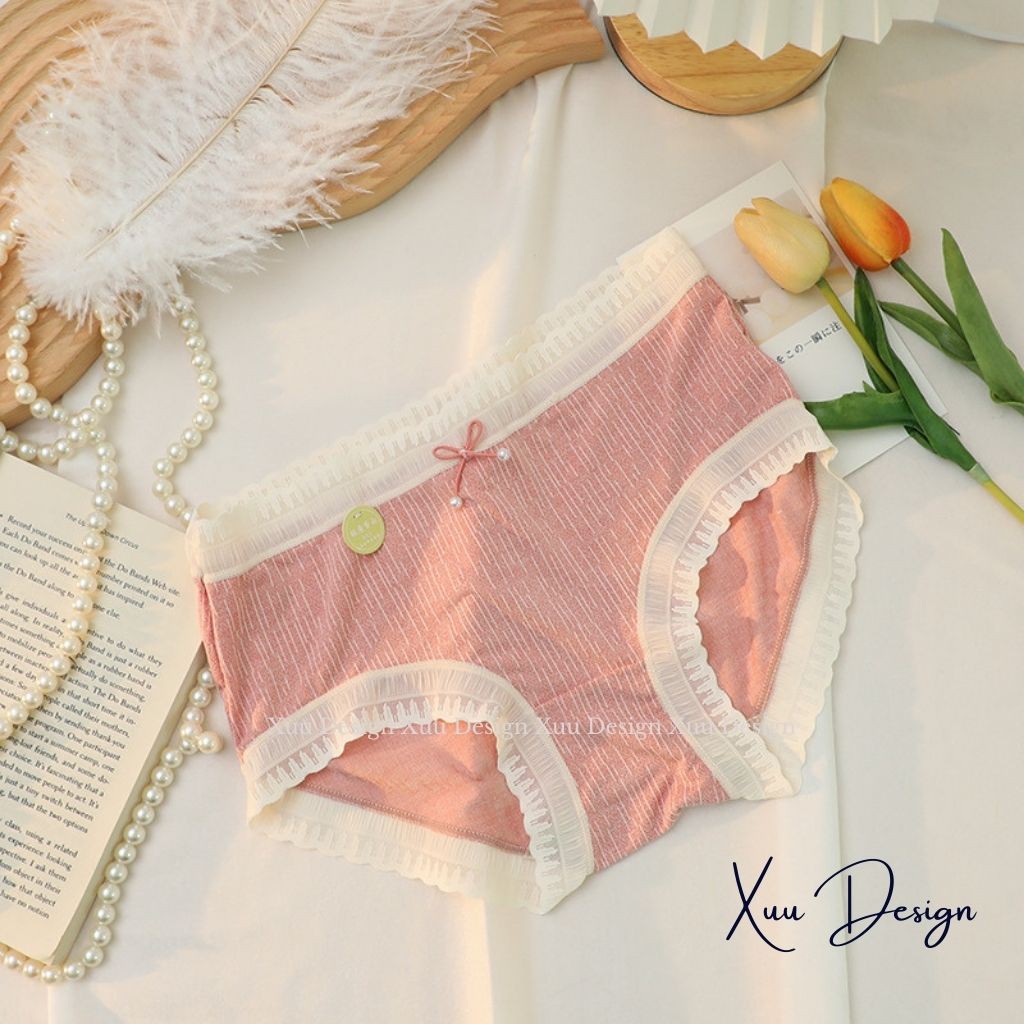 Quần lót nữ Wexuu Design, Quần lót cotton lạnh cao cấp phối ren sexy chất liệu mềm mại thoáng khí - QC50