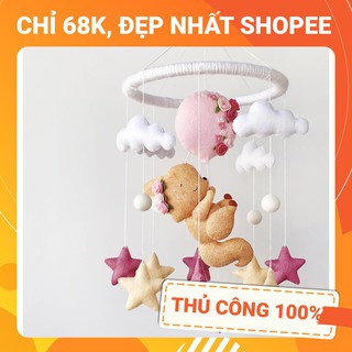 [CÓ NHẠC XOAY + FREE THÊU TÊN BÉ] Đồ chơi treo nôi kích thích thị giác SÓC VÀNG 2 tự xoay phát nhạc 35 bài