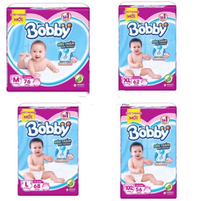 Bỉm bobby dán XS42, XS72, S56, M48, L42