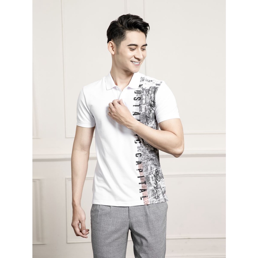 Áo polo Nam ARISTINO cao cấp họa tiết in Phố cổ Hà Nội- APS064S1