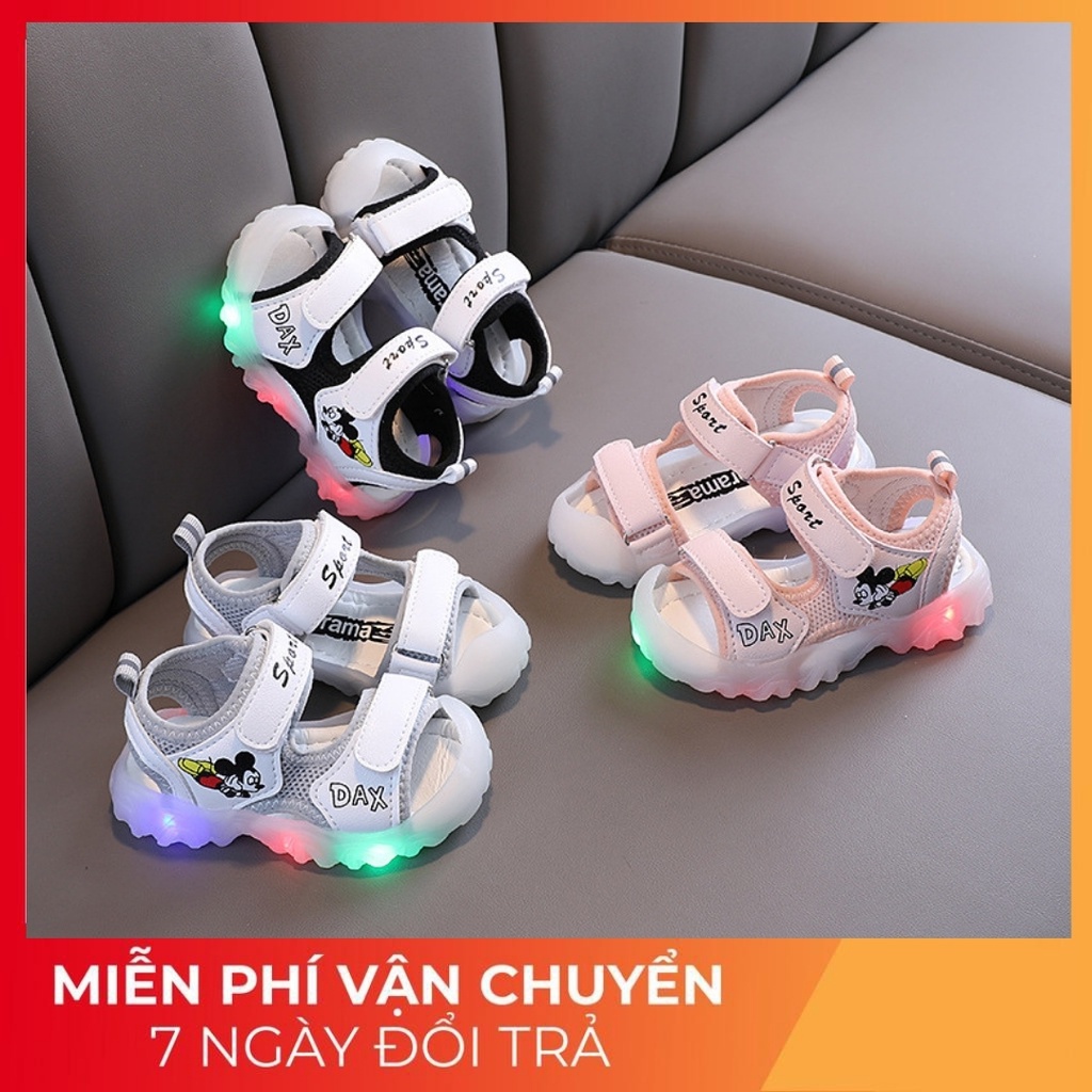 Dép sandal Mickey có đèn LED mã 1118 hàng Quảng Châu cho bé 1 đến 4 tuổi