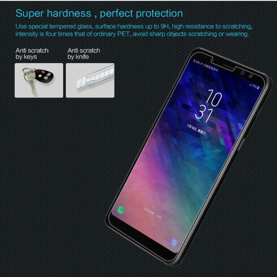 Miếng dán kinh cường lực hiệu Nillkin dành cho Samsung Galaxy A8 2018 (siêu mỏng 0.33mm) - Hàng chính hãng