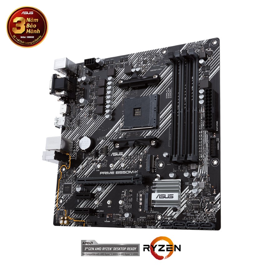 Mainboard ASUS PRIME B550M-K (AMD B550, Socket AM4,m- ATX, 4 khe RAM DRR4)