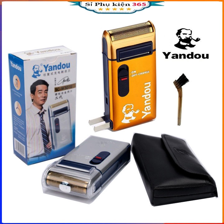 MÁY CẠO RÂU PIN SẠC NHỎ GỌN KÈM BAO DA - YANDOU 301