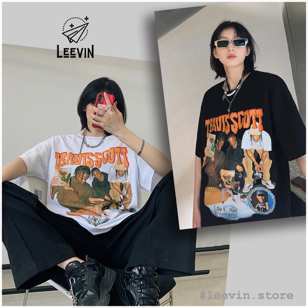 Áo Thun TRAVIS SCOTT Form Rộng Nam Nữ Unisex Phong Cách Đường Phố Nelly - Áo phông tay lỡ Ulzzang Leevin Store