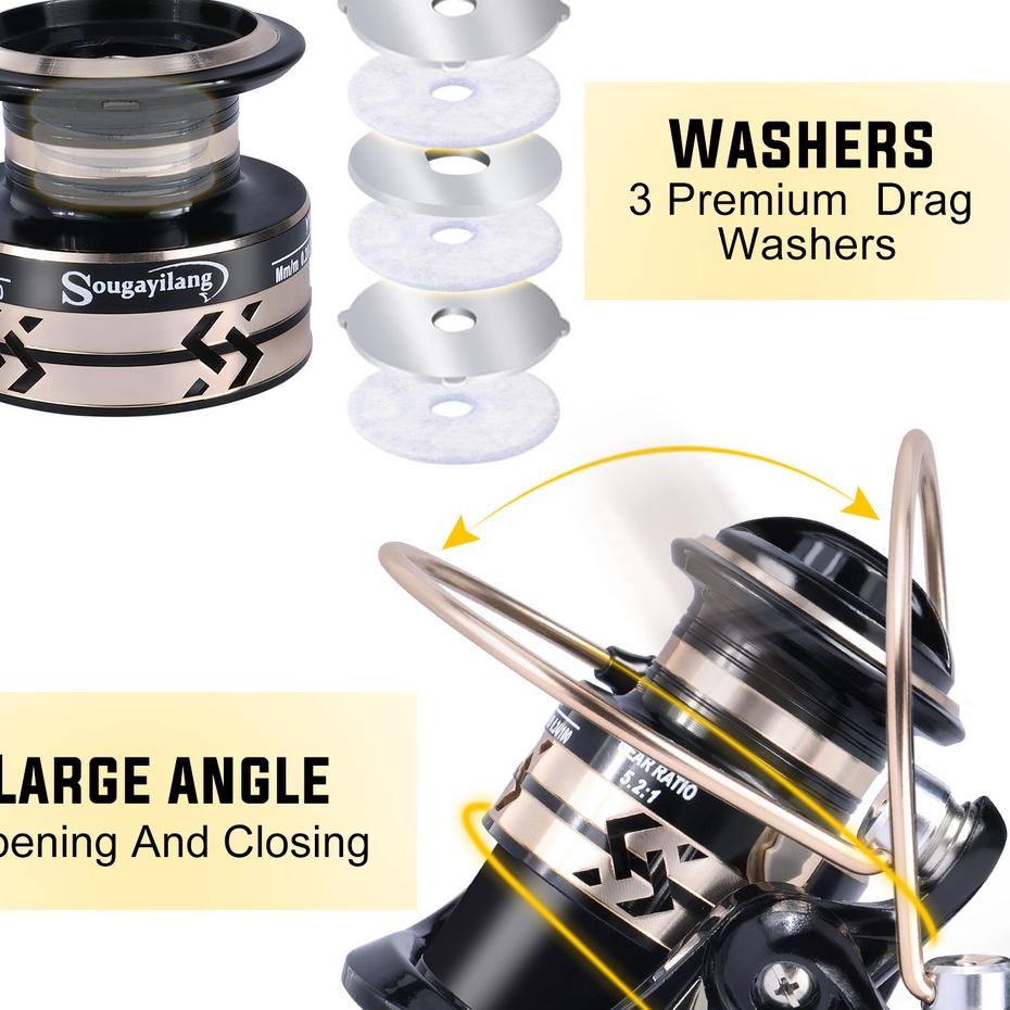 Mua hàng➜ Máy Câu Cá 1000-5000 Series 10KG 5 + 1BB Chất Lượng Cao ♛• Nữ Hoàng •♛Tm ^ O ^