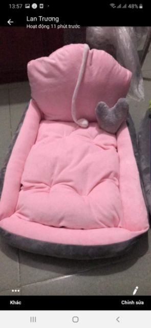 Giường nệm cho chó mèo size 45x60cm (đầu thú)