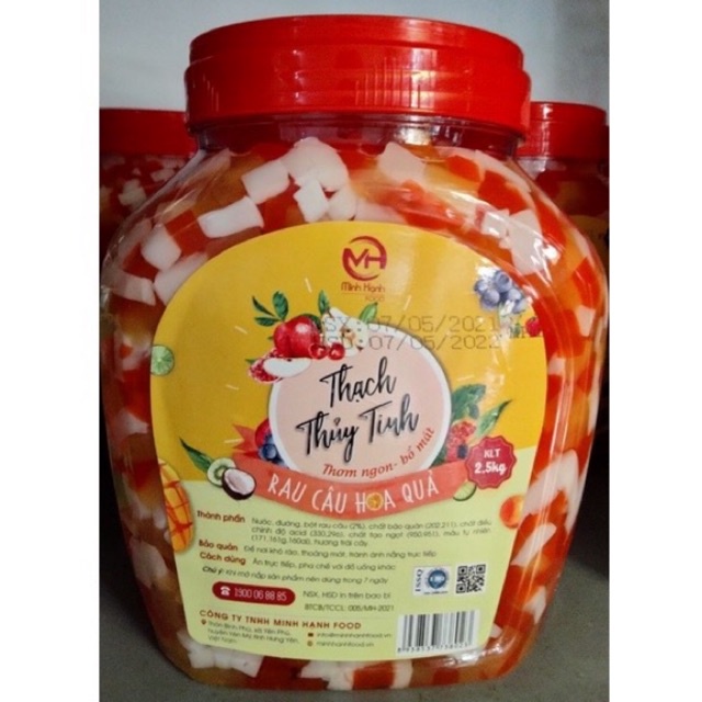 HOT- THẠCH THUỶ TINH Hoa quả nhiều màu/ Thạch Thủy Tinh Rau câu vị Trái cây hộp 2.5kg