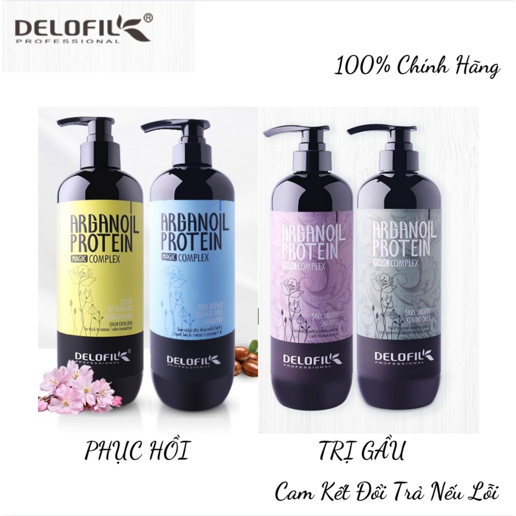 Dầu gội Delofil Dầu Xả Delofil Phục Hồi Dưỡng Tóc Ngăn Gẫy Rụng Gầu Ngứa 500ml 800ml Hàng Chính Hãng