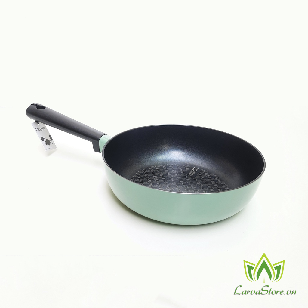 Chảo Sâu Lòng Decor LocknLock LDE1245IH 24cm Lớp Chống Dính Cực Bền - Đáy Từ - Xanh Mint