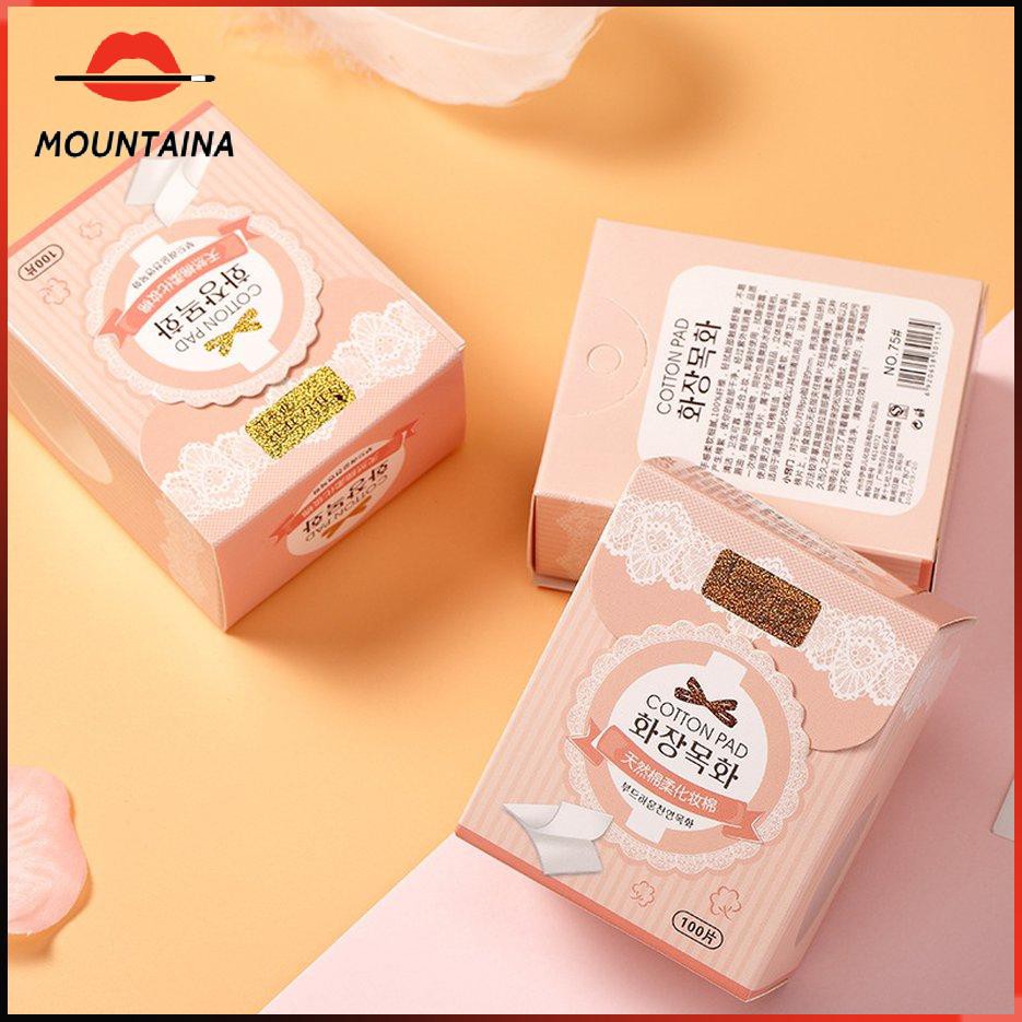 Hộp 100 miếng bông tẩy trang rửa mặt cotton tự nhiên dành cho nữ | BigBuy360 - bigbuy360.vn