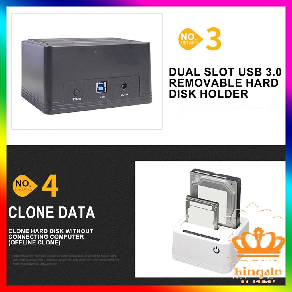 [Mới]Hard Drive Docking Station USB3.0 For HDD / SSD3.5 / 2.5 Inch SATA Hard Disk | BigBuy360 - bigbuy360.vn