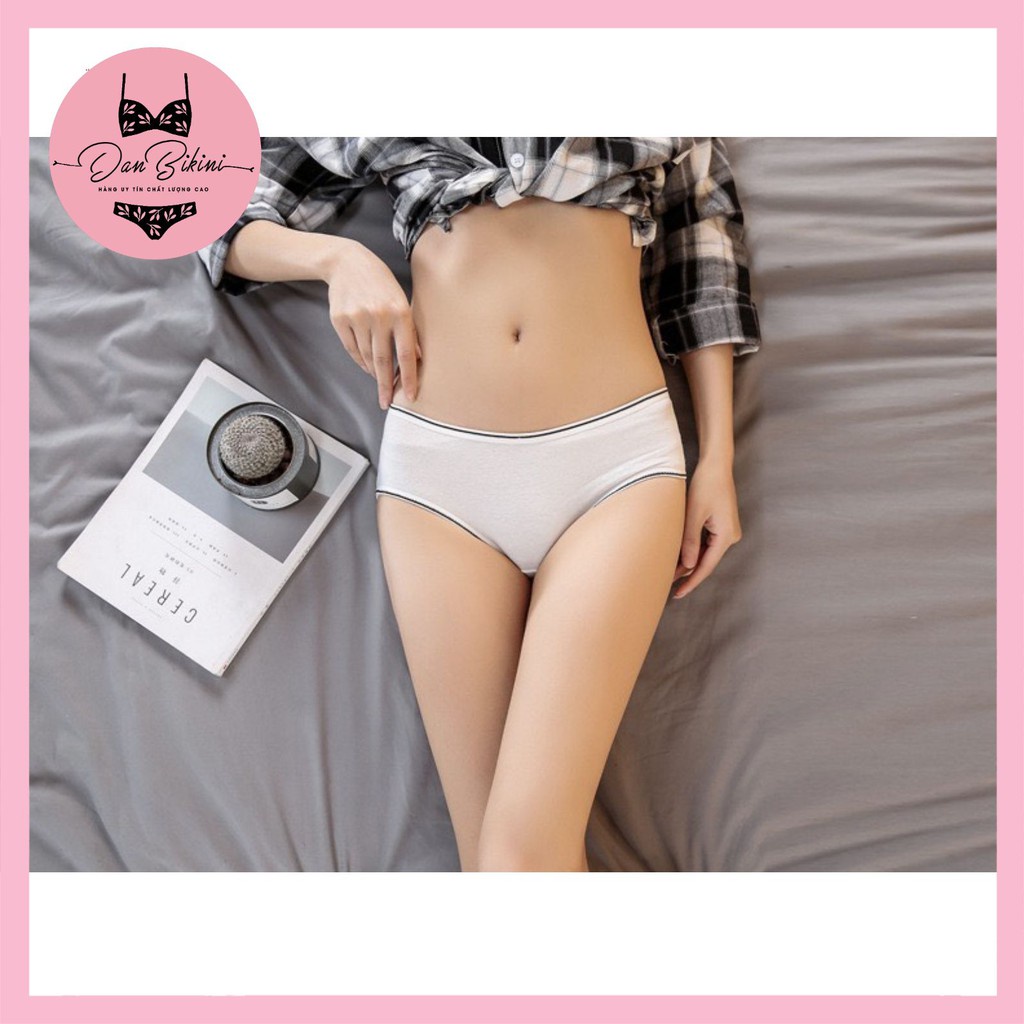 Quần Lót Nữ Cotton 100% kháng khuẩn thoáng mát viền kẻ màu tươi sáng mã 2800