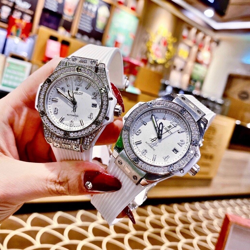 Đồng Hồ HUBLOT BIG BAG One Click Đá - Case 36mm Máy Nhật dành cho nữ Hoặc Nam Tay Nhỏ - BH24 Tháng