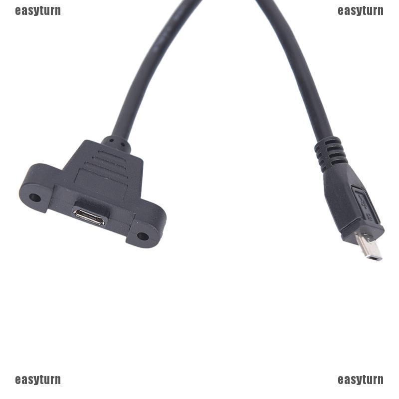 [ĐẦY ĐỦ]Micro USB 2.0 Male to Female connector Adapter Cable With Panel Mount Hole