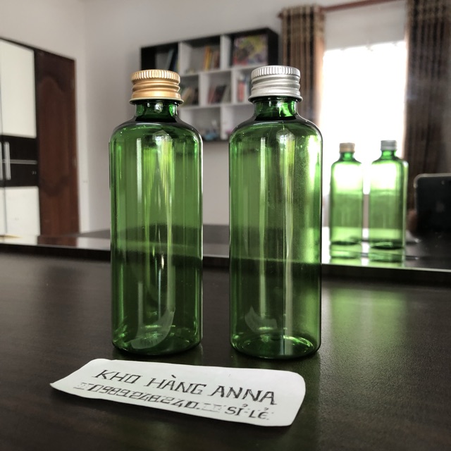 [ Chai trong suốt 100ml ]  50 Chai hủ nhựa 100ml nắp bật / xịt sương / xịt giọt / nắp nhôm- Chai pet Nâu/ xanh lá/ trong