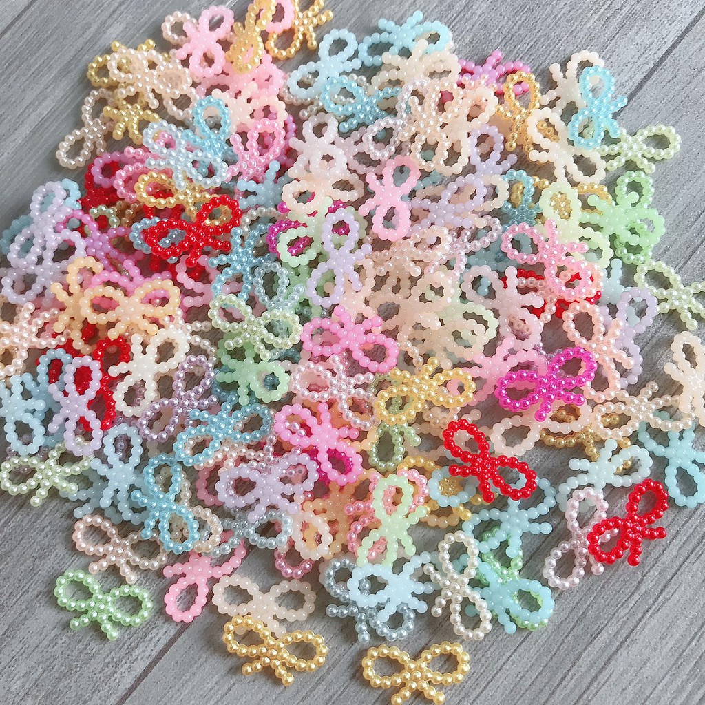 Hạt Nhựa Giả Ngọc Nhiều Hình Trang trí thủ công, làm đồ handmade