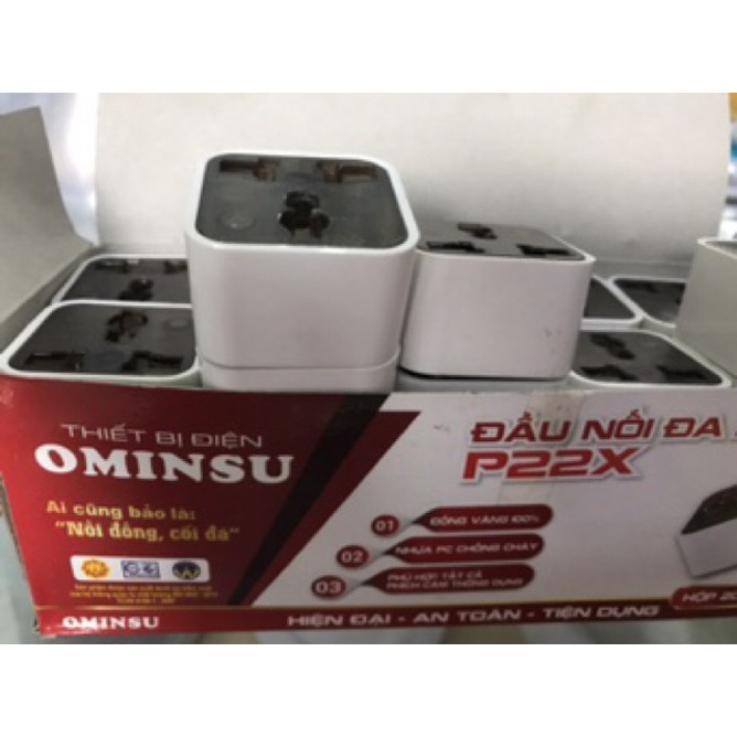 Đầu nối điện Ominsu P22X đa năng 3 chân cắm