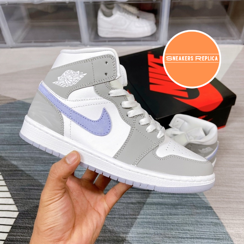 Giày sneaker Jordan 1 Mid Wolf Grey - FULLBOX BẢN ĐẸP