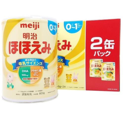 Combo 2 Hộp Sữa Meiji 800g lon Meiji số 0 và số 1 hàng Nhật nội địa sữa Meiji Maneki