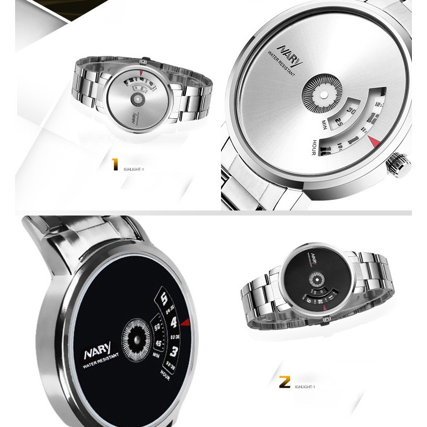 Đồng hồ nam NARY N633 dây thép không gỉ cao cấp _2 màu thời trang | BigBuy360 - bigbuy360.vn