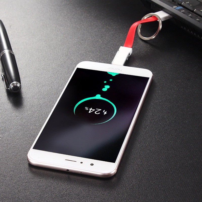 Cáp sạc HDOORLINK dạng móc khóa ngắn 2A 3 trong 1 cổng USB Type-C cho điện thoại thông minh tùy chọn màu sắc