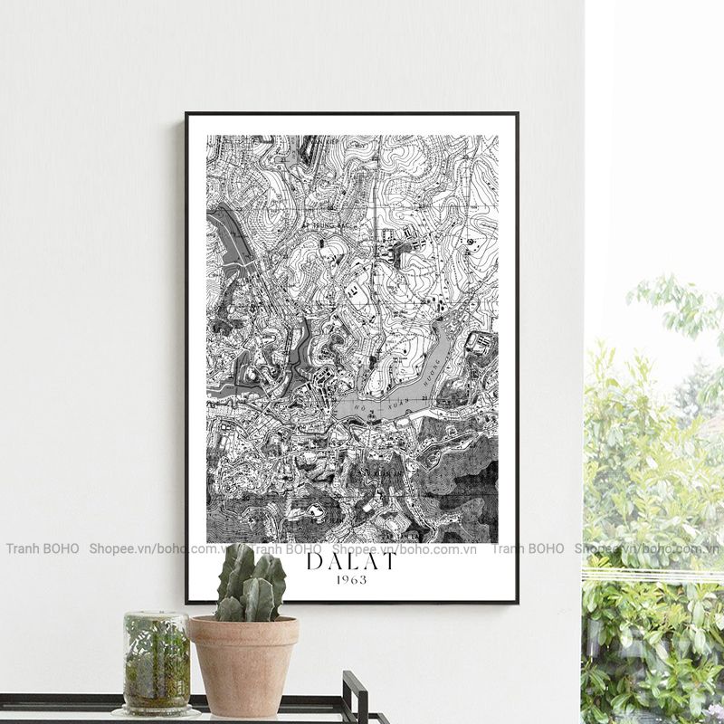 Tranh Đà Lạt decor treo tường kích thước 50*70cm, tặng kèm đinh 3 chân treo tranh, bảo hành 12 tháng