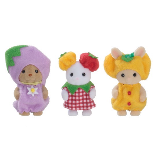 Đồ Chơi Sylvanian Families Bộ 3 Em Bé Siêu Đáng Yêu Trong Trang Phục Vườn Rau Baby Trio Cuties Veggie