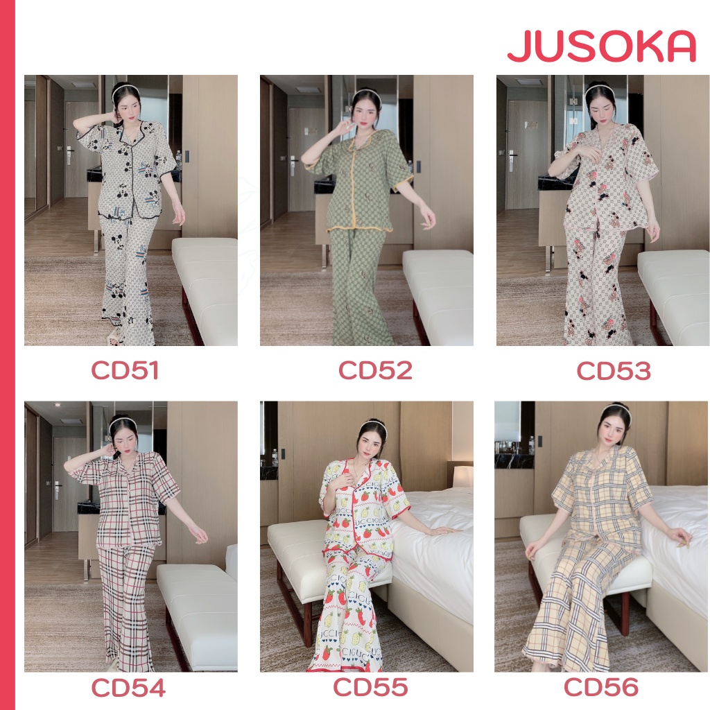 Đồ bộ Pijama nữ lụa mặc nhà cánh dơi mango cao cấp JUSOKA