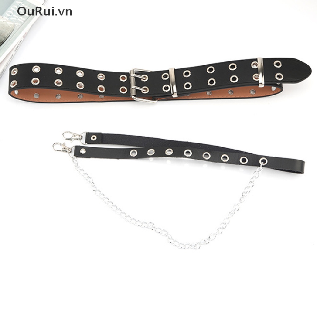 Thắt Lưng Giả Da Phong Cách punk Có Thể Điều Chỉnh