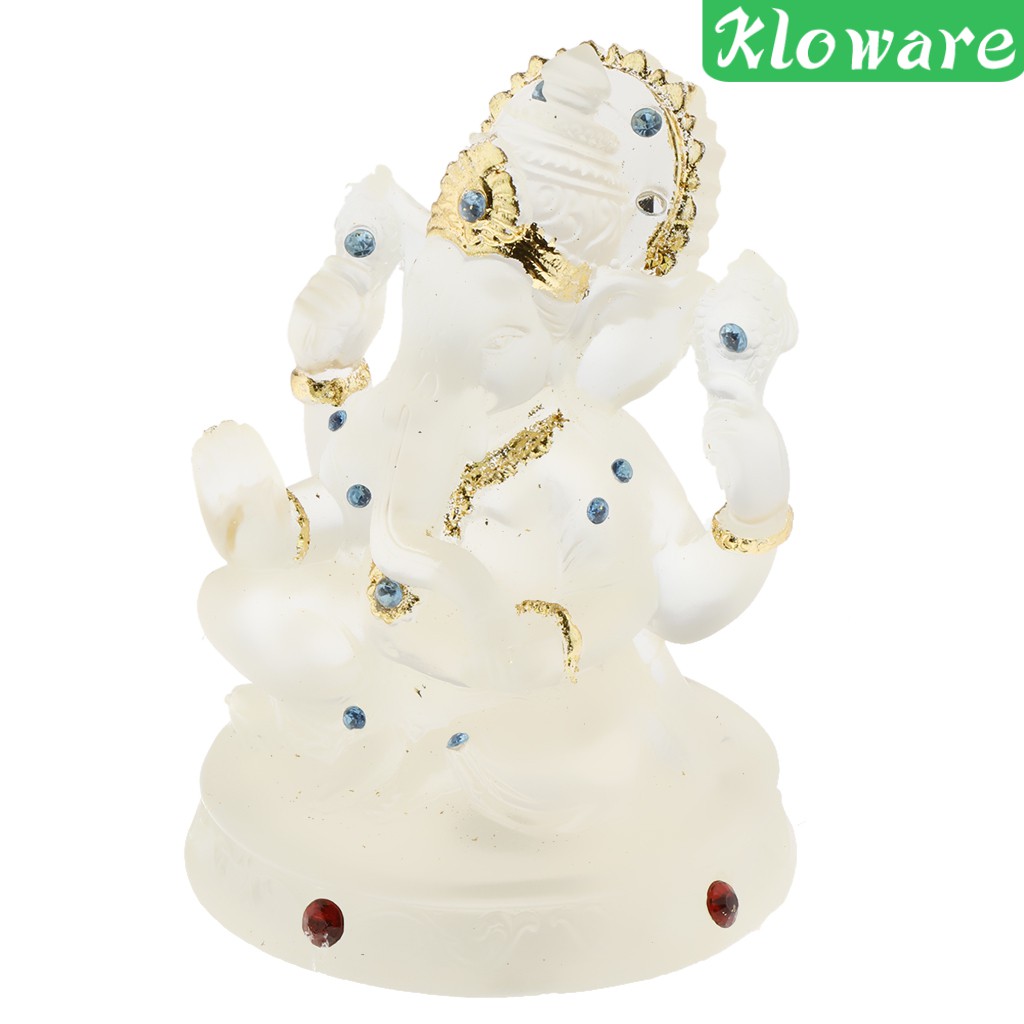 Tượng Thần Voi Ganesh Hindu Trong Suốt Bằng Nhựa Resin