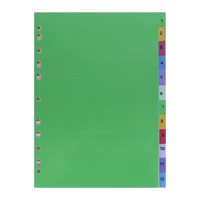 Lốc 10 bộ phân trang 12 màu nhựa thăng long