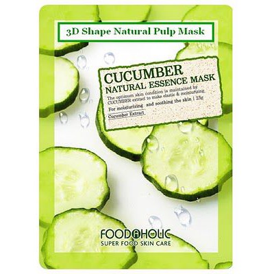 Mặt Nạ 3D Dưỡng Da Tinh Chất Dưa Leo FoodAHolic Cucumber 23g - 1 BICH 10 GÓI