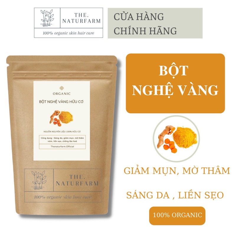 Bột nghệ vàng nguyên chất hữu cơ 100gr - Trắng da, giảm mụn, mờ thâm nám, liền sẹo