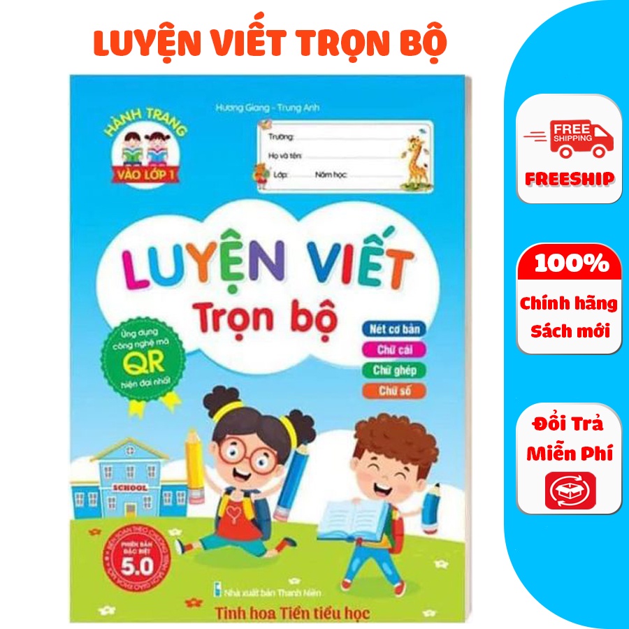 Sách - Luyện viết trọn bộ, phiên bản quét mã 5.0 cho bé chuẩn bị vào lớp 1