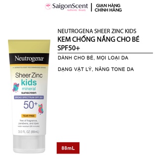 SaigonScent Kem chống nắng cho bé Neutrogena Sheer ZinC KIDS SPF50+ 88mL