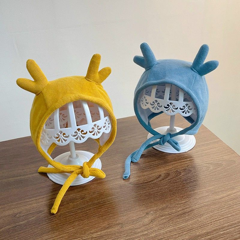 Mũ Cotton 2 Lớp Trùm Đầu Tai Mèo Ngộ Ngĩnh Ấm Áp Cho Bé Yêu 0 - 12