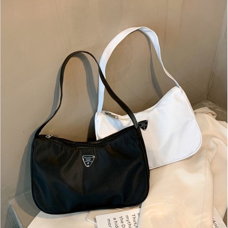 Túi đeo dưới cánh tay/Xách Tay Bằng Vải Nylon Màu Đen Phong Cách Cổ Điển Kiểu Pháp Thời Trang Cho Nữ
