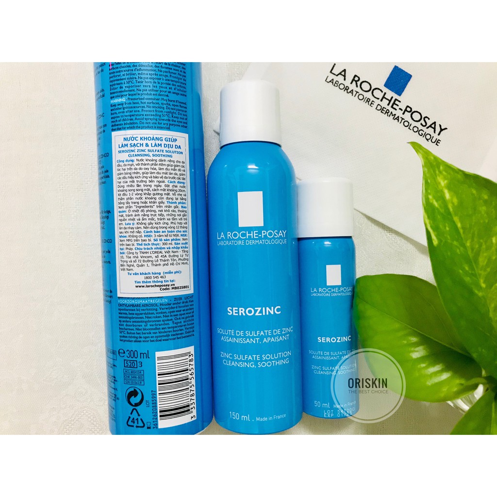 Bộ Xịt Khoáng Giúp Làm Sạch Và Dịu Da La Roche-Posay Serozinc (300ml) + Tặng Kem Giảm Mụn,Ngừa Thâm Roche-Posay Effaclar