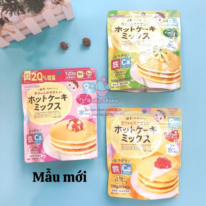 Bột bánh pancake wakodo đủ vị cho bé từ 9th tuổi