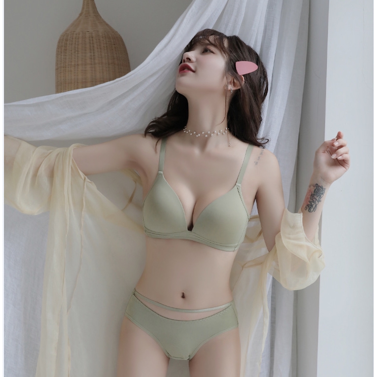 Áo ngực không gọng thép / set áo ngực và quần lót màu trơn quyến rũ | BigBuy360 - bigbuy360.vn