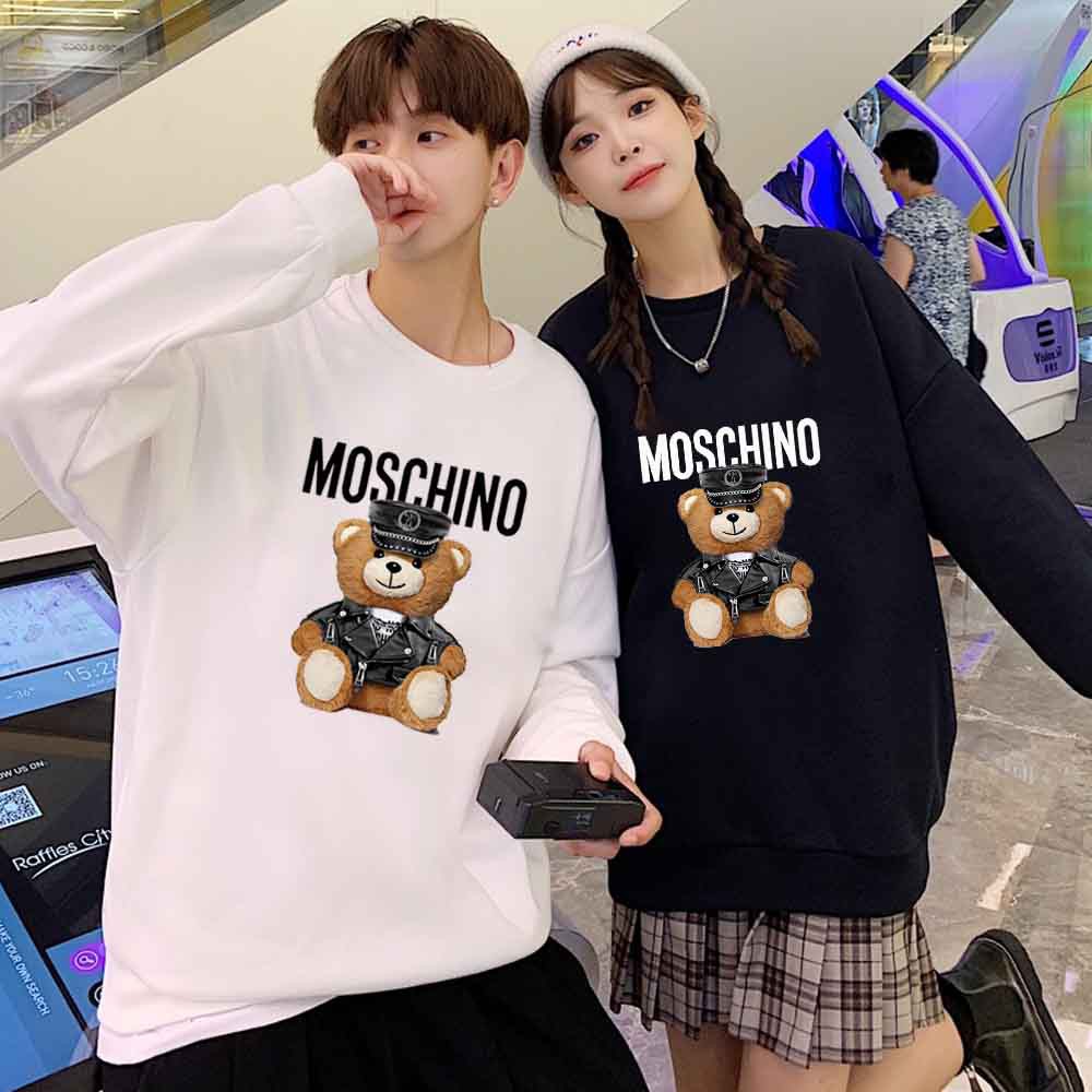 Áo đôi Gấu moschino, thu đông , chất nỉ dày đẹp, thời trang phong cách hàn quốc