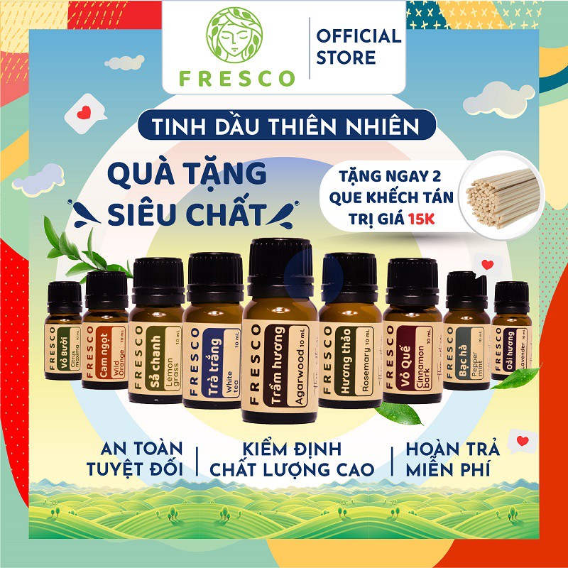 TINH DẦU THIÊN NHIÊN FRESCO 🌿𝐅𝐑𝐄𝐄𝐒𝐇𝐈𝐏🌿 CÓ KIỂM NGHIỆM CHẤT LƯỢNG(COA) - TINH DẦU THƠM PHÒNG & ĐUỔI MUỖI