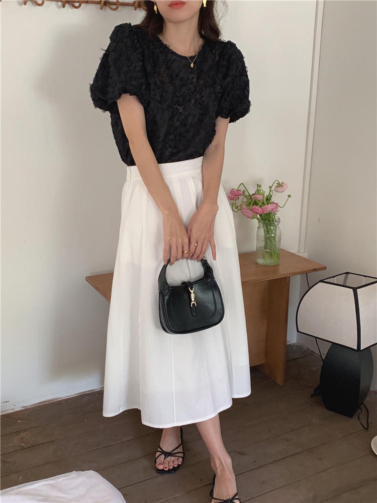 Áo Sơ Mi Ngắn Tay Cổ Tròn Họa Tiết Hoa Ngọt Ngào 50774