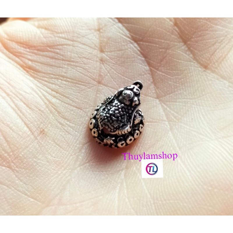 Charm thiềm từ tài lộc bạc s925 size 9*10mm mic vòng vĩnh viễn bảo hành bạc