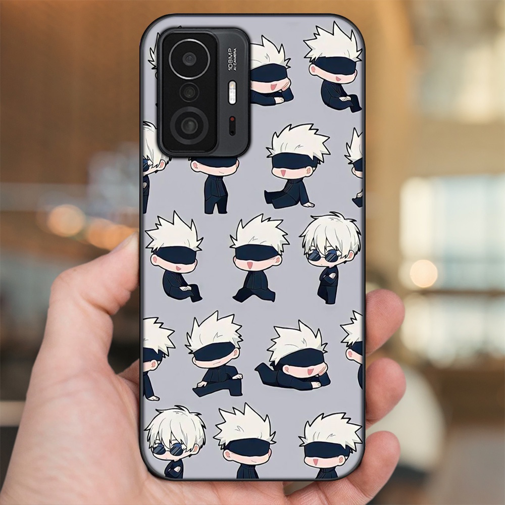 Ốp lưng Xiaomi 11T viền đen in hình Satoru Jujutsu Kaisen