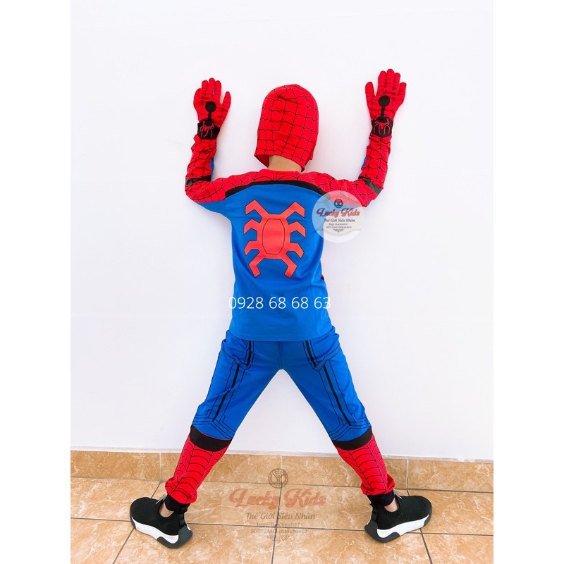 ❤️ MIỄN SHIP ĐƠN 50k❤️Bộ đồ siêu nhân nhện kèm mũ trùm găng tay-Quần áo siêu nhân hoá trang bé trai samkids