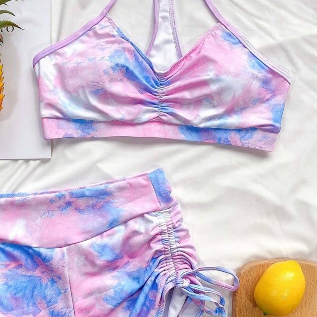[BKN754] &lt;ÂU&gt; SET BIKINI SPORTY LOANG XANH/HỒNG (CẠP CAO)