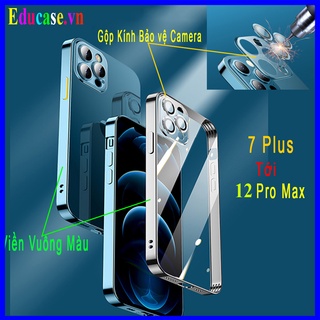 Ốp viền vuông -Tích hợp kính bảo vệ camera -Viền vuông mạ Màu"Sang Trọng" '5 Màu',Từ IPhone 12-13 Pro Max Acovit